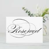 Schwarzes, elegantes Kalligrafieschrift vorbehalte (Stehend Vorderseite)