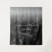 Schwarzes, elegantes Marmorband Wandteppich (Vorderseite)