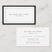 Schwarzes elegantes modernes einfaches visitenkarte (Vorne/Hinten)