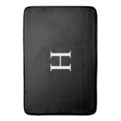 Schwarzes Elegantes Modernes Monogramm Badematte (Vorderseite Vertikal)