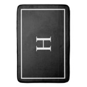 Schwarzes Elegantes Modernes Monogramm Badematte (Vorderseite Vertikal)