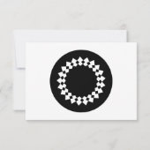 Schwarzes elegantes Runddesign. Art Deco Stil. RSVP Karte (Rückseite)