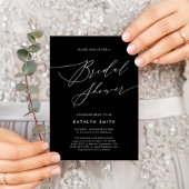 Schwarzes elegantes Script Minimalistisch Chic Bra Einladung