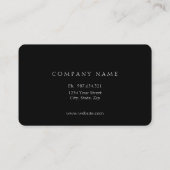 Schwarzes, elegantes Skript-Doppeltes versah mit Visitenkarte (Rückseite)