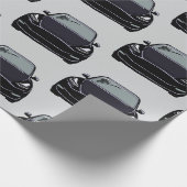 Schwarzes Elektrofahrzeug SUV Auto Grau Hintergrun Geschenkpapier (Ecke)