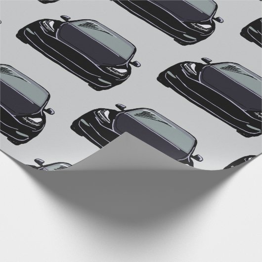 Schwarzes Elektrofahrzeug SUV Auto Grau Hintergrun Geschenkpapier (Ecke)