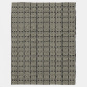 Schwarzes Elfenbein Weiß Modernes Hexa Fleecedecke (Vorderseite)