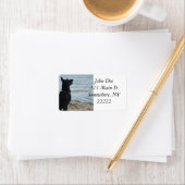 Schwarzes elsässisches Profil Adressaufkleber (Insitu)