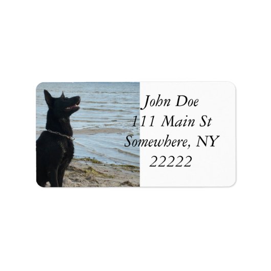 Schwarzes elsässisches Profil Adressaufkleber (Vorne)