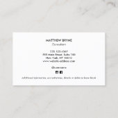 Schwarzes Emblem-Holz mit zwei Buchstaben Visitenkarte (Rückseite)