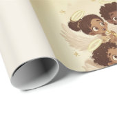 Schwarzes Engel-Weihnachtschor-Geschenkpapier 2 Geschenkpapier (Rolleneckpunkt)