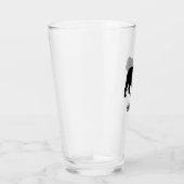 Schwarzes Englisch-Bulldoggen-Silhouette Glas (Rechts)