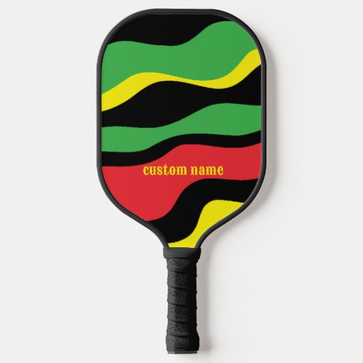 Schwarzes Erbe, Individuelle Name Personalisiert Pickleball Schläger (Vorderseite)