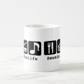 Schwarzes essen Schlaf-Musik-Ikonen Kaffeetasse (Mittel)
