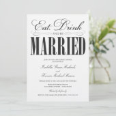 Schwarzes Essen, Trinken und Verheiratet sein | Ab Einladung (Stehend Vorderseite)