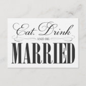 Schwarzes Essen, Trinken und Verheiratet sein | Ei Begleitkarte (Vorderseite)