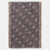 Schwarzes ethnisches Elefant-Muster Decke (Vorderseite Vertikal)