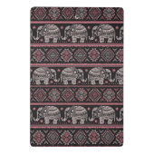 Schwarzes ethnisches Elefant-Muster Mini Klemmbrett (Rückseite)