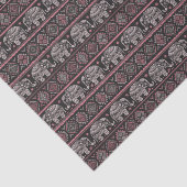 Schwarzes ethnisches Elefant-Muster Seidenpapier (Ausschnitt)