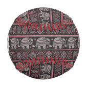 Schwarzes ethnisches Elefantenmuster Baseball (Vorderseite)