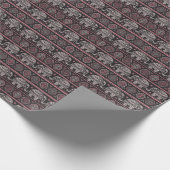 Schwarzes ethnisches Elefantenmuster Geschenkpapier (Ecke)