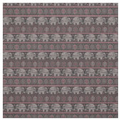 Schwarzes ethnisches Elefantenmuster Stoff (Muster)