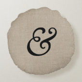 Schwarzes Etzeichen-rundes Wurfs-Kissen Rundes Kissen (Rückseite)