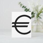 schwarzes Eurozeichen Postkarte (Stehend Vorderseite)