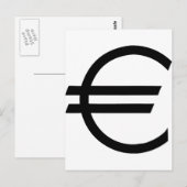 schwarzes Eurozeichen Postkarte (Vorne/Hinten)