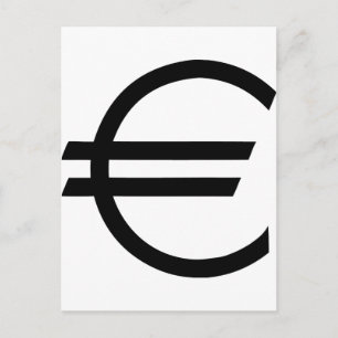 schwarzes Eurozeichen Postkarte