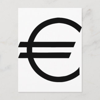 schwarzes Eurozeichen Postkarte
