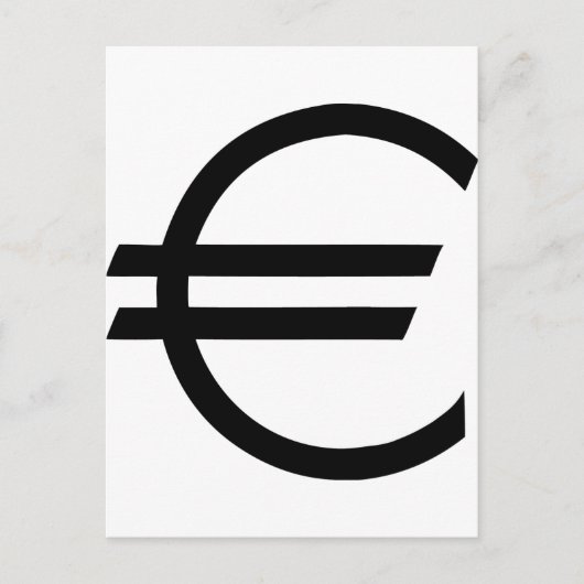 schwarzes Eurozeichen Postkarte (Vorderseite)
