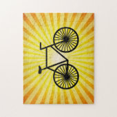 Schwarzes Fahrrad; Gelber Hintergrund Puzzle (Vertikal)
