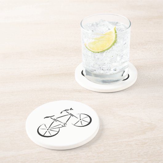 Schwarzes Fahrrad Sandstein Untersetzer (Seite)