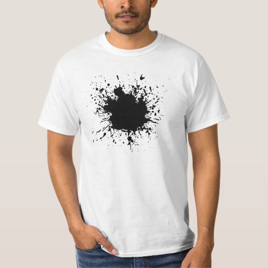 Schwarzes Farben-Spritzer-T-Shirt T-Shirt (Vorderseite)