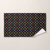 Schwarzes farbenfrohes Regenbogen-Punkte-Design  Badhandtuch Set (Handtuch)