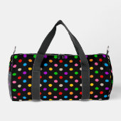 Schwarzes farbenfrohes Regenbogen-Punkte-Design  Duffle Bag (Rückseite)