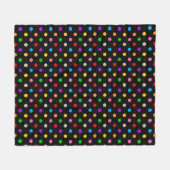 Schwarzes farbenfrohes Regenbogen-Punkte-Design Fleecedecke (Vorderseite (Horizontal))