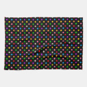 Schwarzes farbenfrohes Regenbogen-Punkte-Design Geschirrtuch (Horizontal)