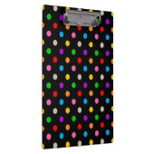 Schwarzes farbenfrohes Regenbogen-Punkte-Design Klemmbrett (Rechts)