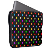 Schwarzes farbenfrohes Regenbogen-Punkte-Design  Laptopschutzhülle (Vorne Rechts)