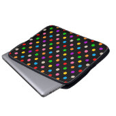 Schwarzes farbenfrohes Regenbogen-Punkte-Design  Laptopschutzhülle (Vorne Knopf)