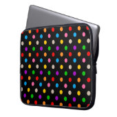 Schwarzes farbenfrohes Regenbogen-Punkte-Design  Laptopschutzhülle (Vorderseite Links)