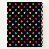 Schwarzes farbenfrohes Regenbogen-Punkte-Design  Notizblock (Rückseite)