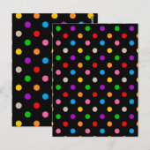 Schwarzes farbenfrohes Regenbogen-Punkte-Design Postkarte (Vorne/Hinten)