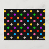 Schwarzes farbenfrohes Regenbogen-Punkte-Design Postkarte (Rückseite)