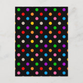 Schwarzes farbenfrohes Regenbogen-Punkte-Design Postkarte (Vorderseite)