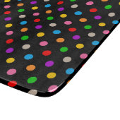 Schwarzes farbenfrohes Regenbogen-Punkte-Design  Schneidebrett (Ecke)