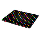 Schwarzes farbenfrohes Regenbogen-Punkte-Design  Schneidebrett (Ecke)
