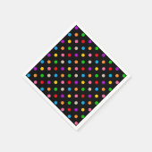 Schwarzes farbenfrohes Regenbogen-Punkte-Design Serviette (Ecke)